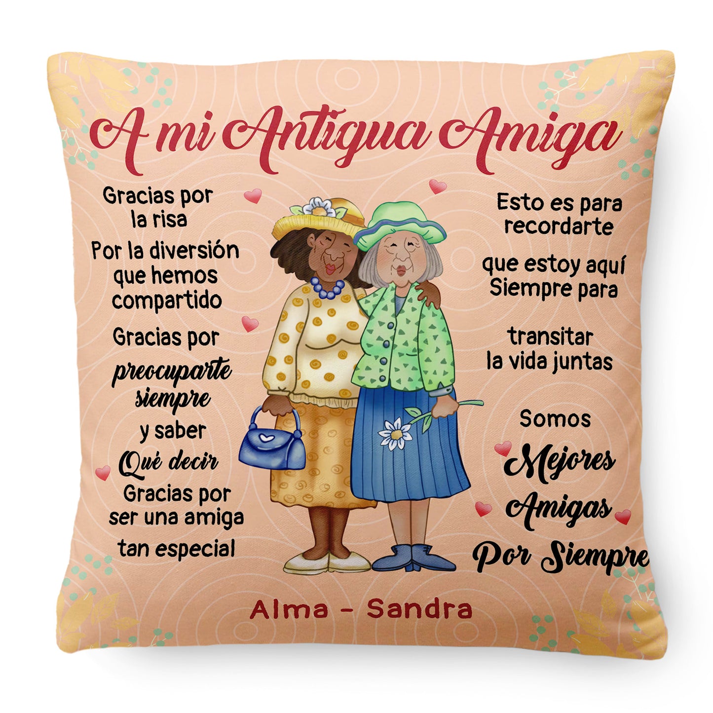 Para mi antigua amiga – Almohada Personalizada Premium™
