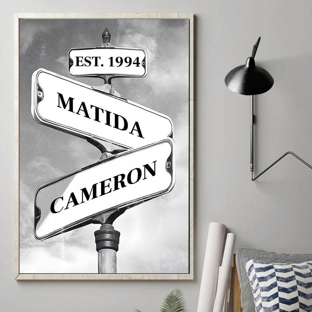 Donde Nuestros Caminos Se Encuentran - Regalo Para Parejas - Arte De Pared Personalizada