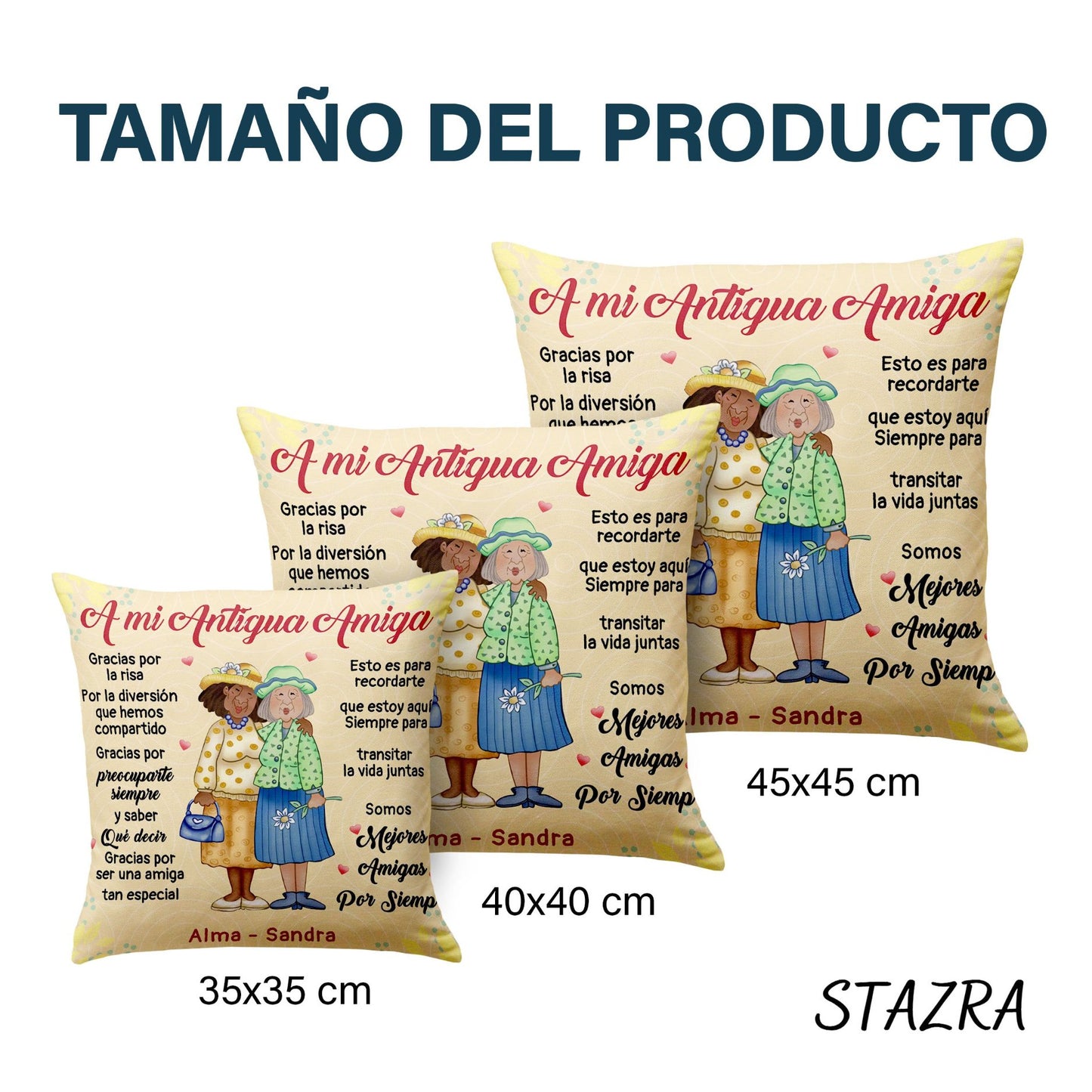 Para mi antigua amiga – Almohada Personalizada Premium™