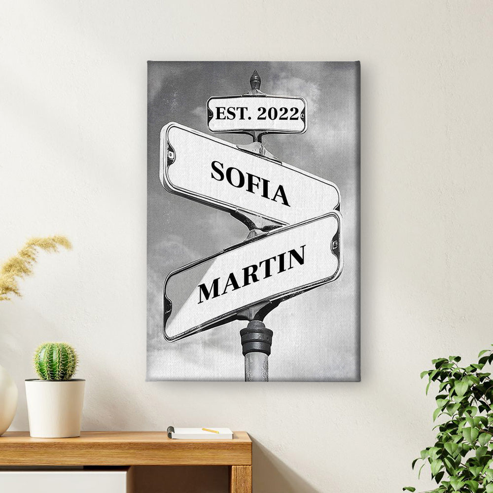 Donde Nuestros Caminos Se Encuentran - Regalo Para Parejas - Arte De Pared Personalizada