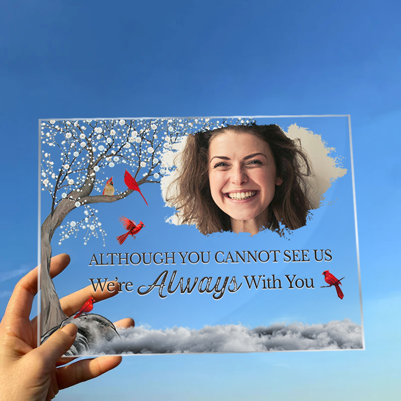 Estoy a tu lado siempre - Regalos conmemorativos para seres queridos - Placa de fotos personalizada en acrílico