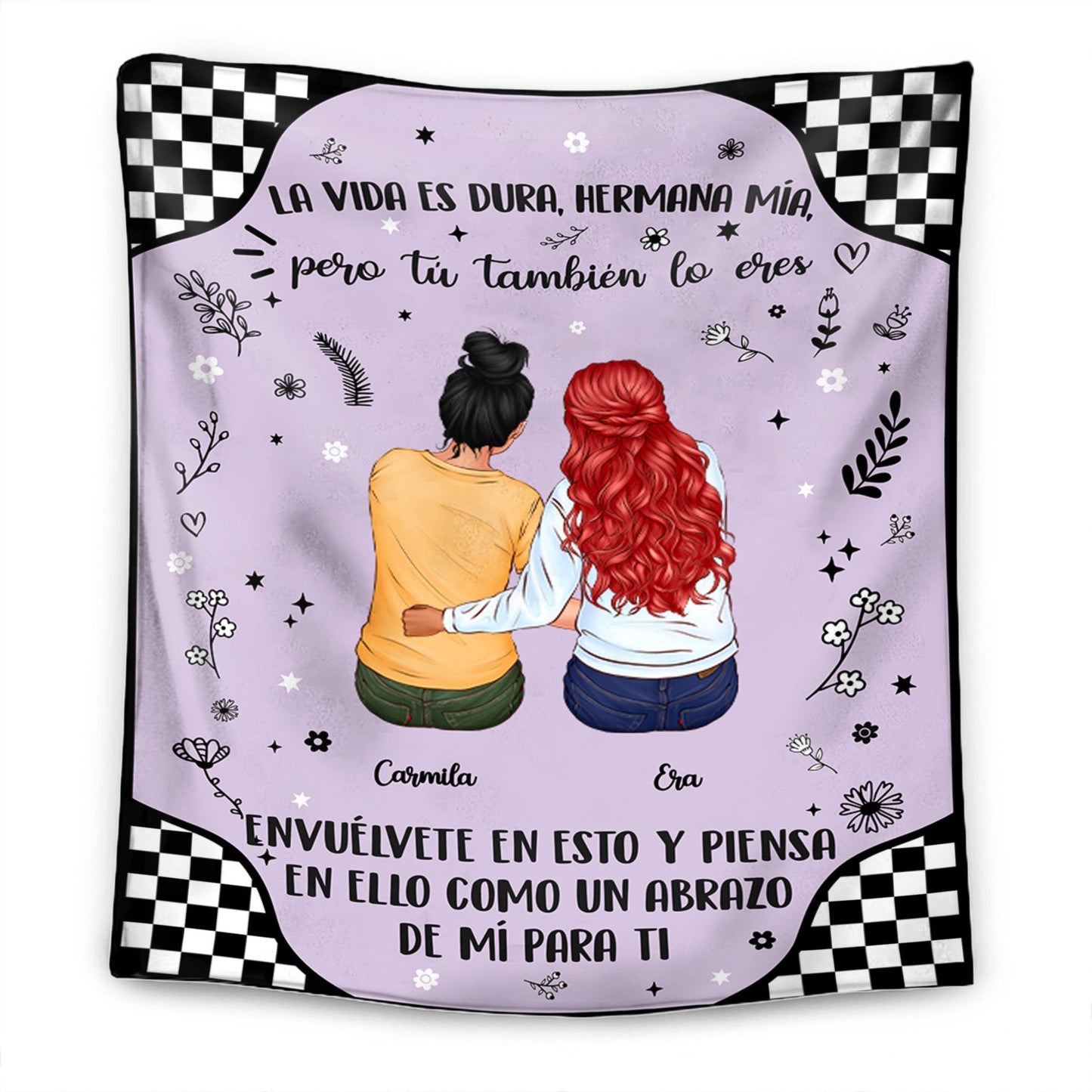 Para Mi Hermana - La vida es dura - Manta Premium Personalizada™