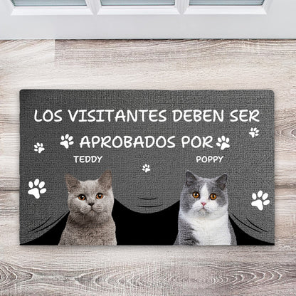 Los Visitantes Deben ser Aprobados - Regalo para dueños de mascotas - Felpudo personalizado