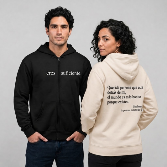 Sudadera con cremallera «Eres Suficiente»